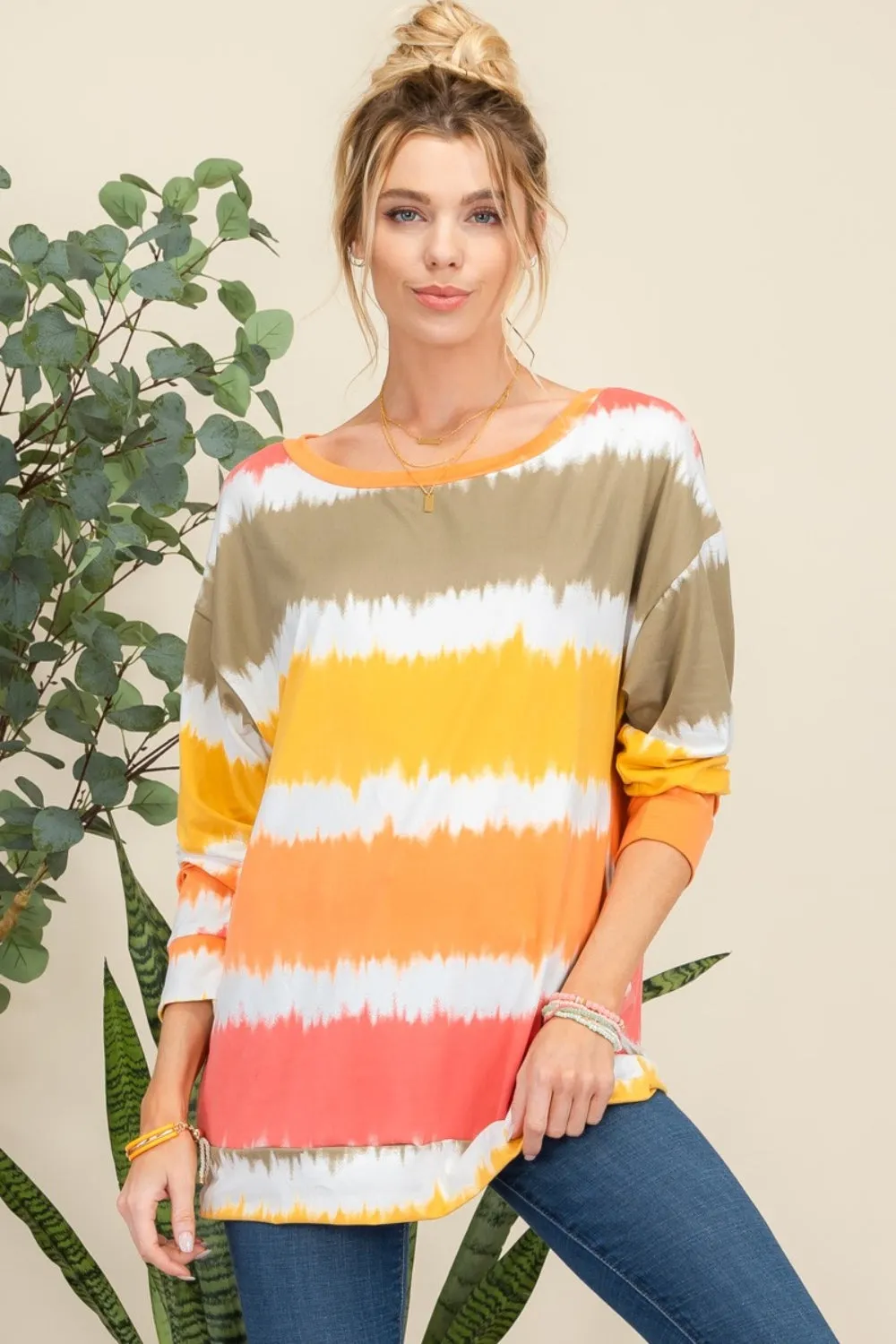 Celeste Full Size Striped Long Sleeve T-Shirt sold by Charming Charlie product image thumbnail 2