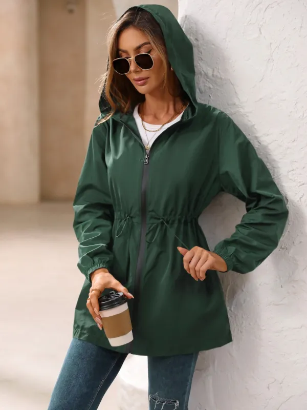 Outdoor Waterproof Long Sleeve Hooded Windbreaker sold by Charming Charlie