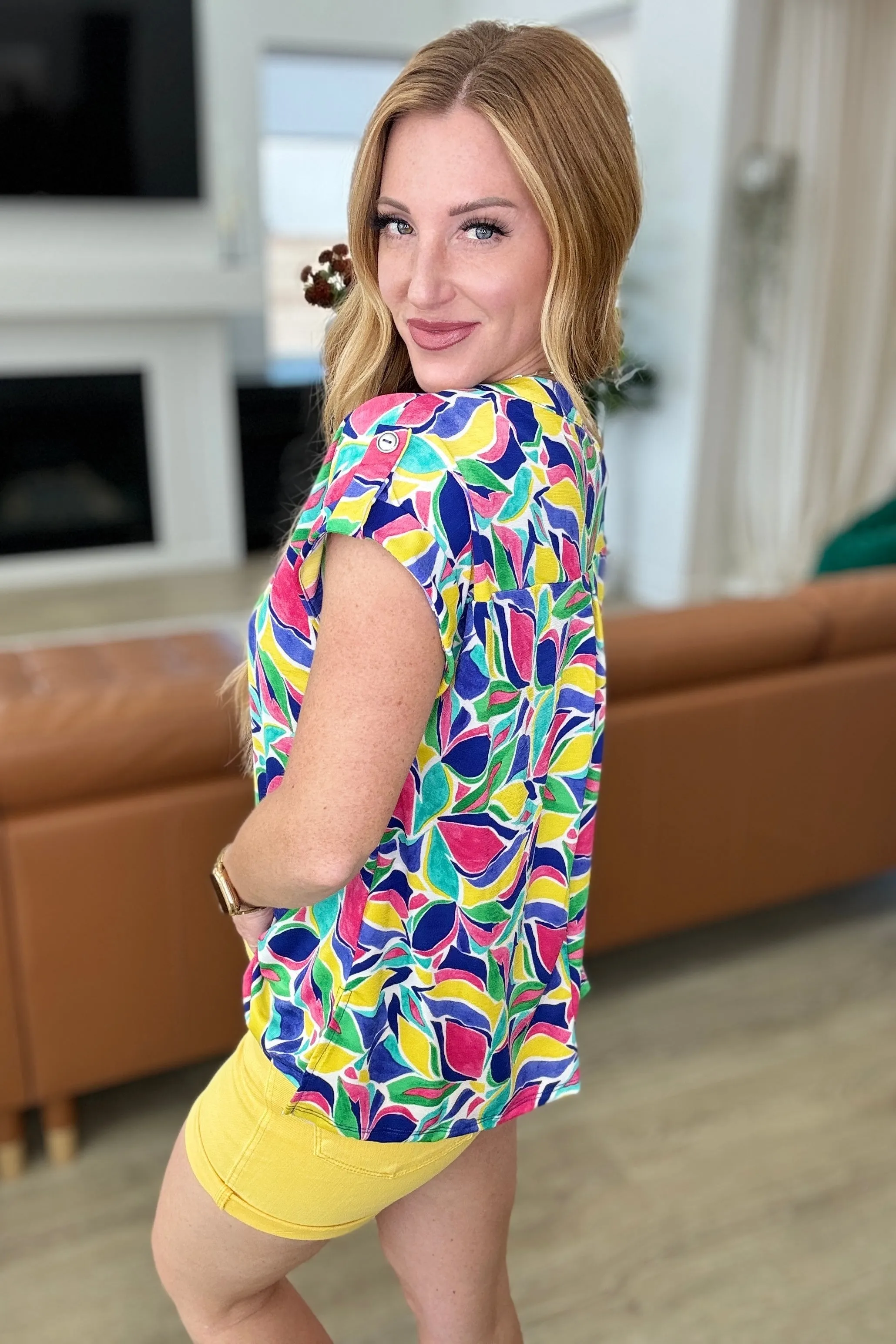 Lizzy Cap Sleeve in Royal and Magenta Mod Floral sold by Charming Charlie product image thumbnail 4