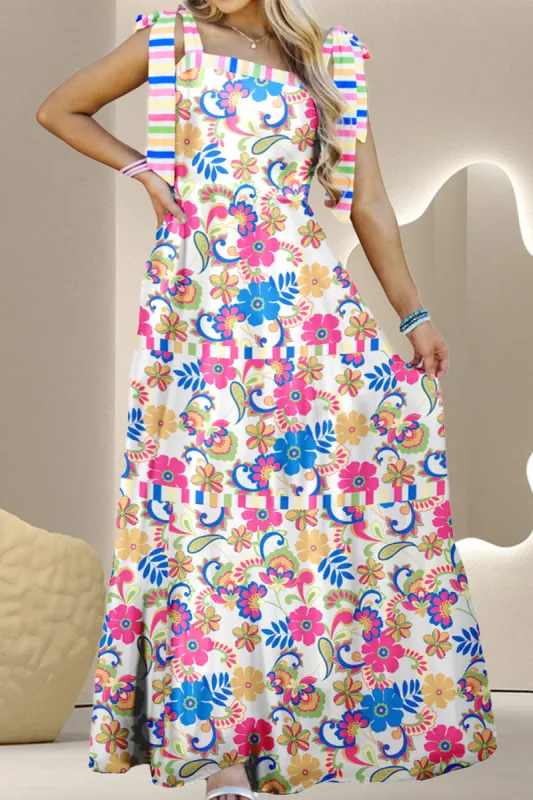 Tied Floral Sleeveless Maxi Dress sold by Charming Charlie