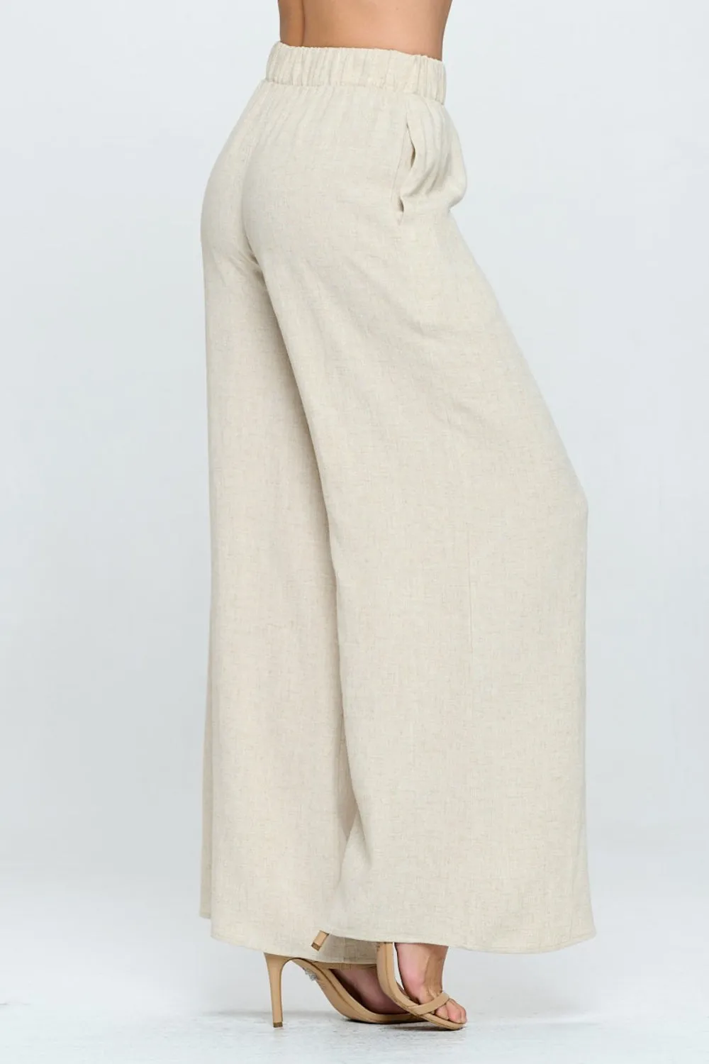 RENEE C Linen Wide Leg Pants with Pockets sold by Charming Charlie product image thumbnail 5
