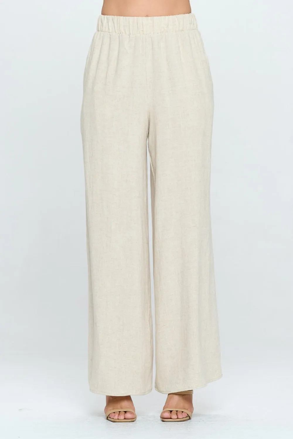 RENEE C Linen Wide Leg Pants with Pockets sold by Charming Charlie product image thumbnail 3