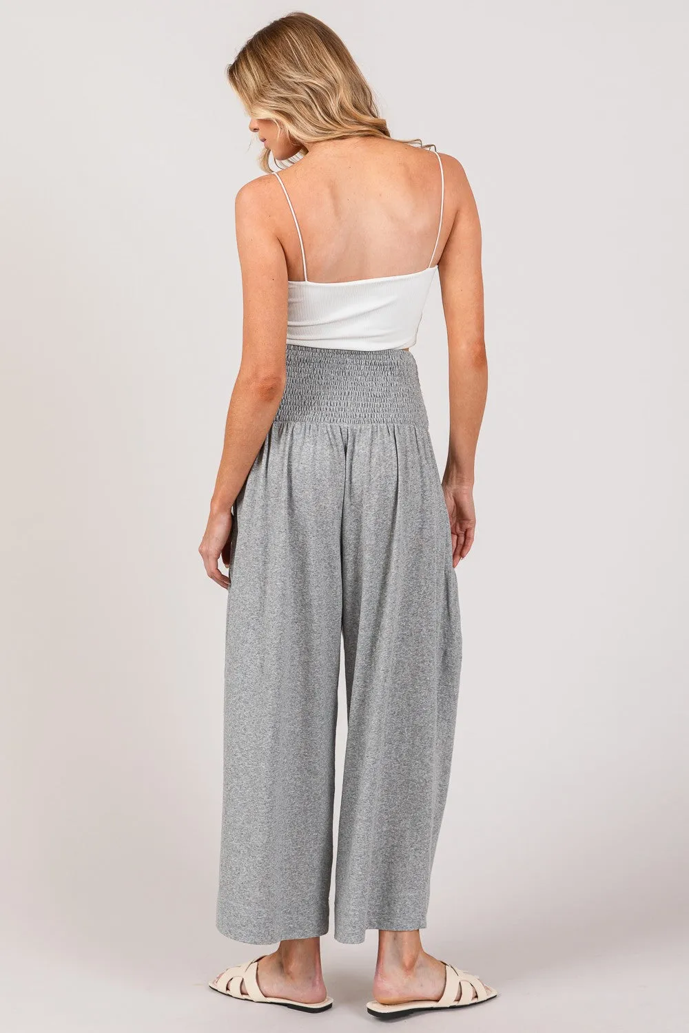 SAGE + FIG Drawstring Smocked High Waist Pants sold by Charming Charlie product image thumbnail 2