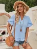 Ruffled Notched Petal Sleeve Blouse sold by Charming Charlie