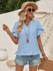 Ruffled Notched Petal Sleeve Blouse sold by Charming Charlie