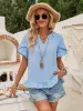 Ruffled Notched Petal Sleeve Blouse sold by Charming Charlie