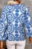Printed Notched Long Sleeve Blouse sold by Charming Charlie