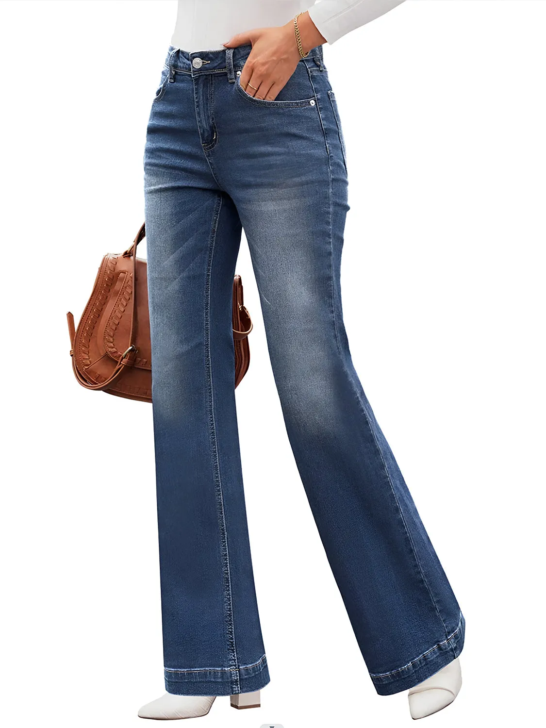 High Waist Bootcut Jeans with Pockets sold by Charming Charlie product image thumbnail 2
