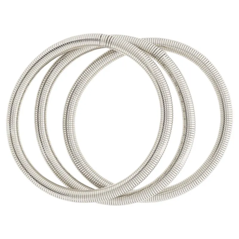 Set of 3, Silver Stretchy Bangles Bracelet, 8" Around sold by Charming Charlie
