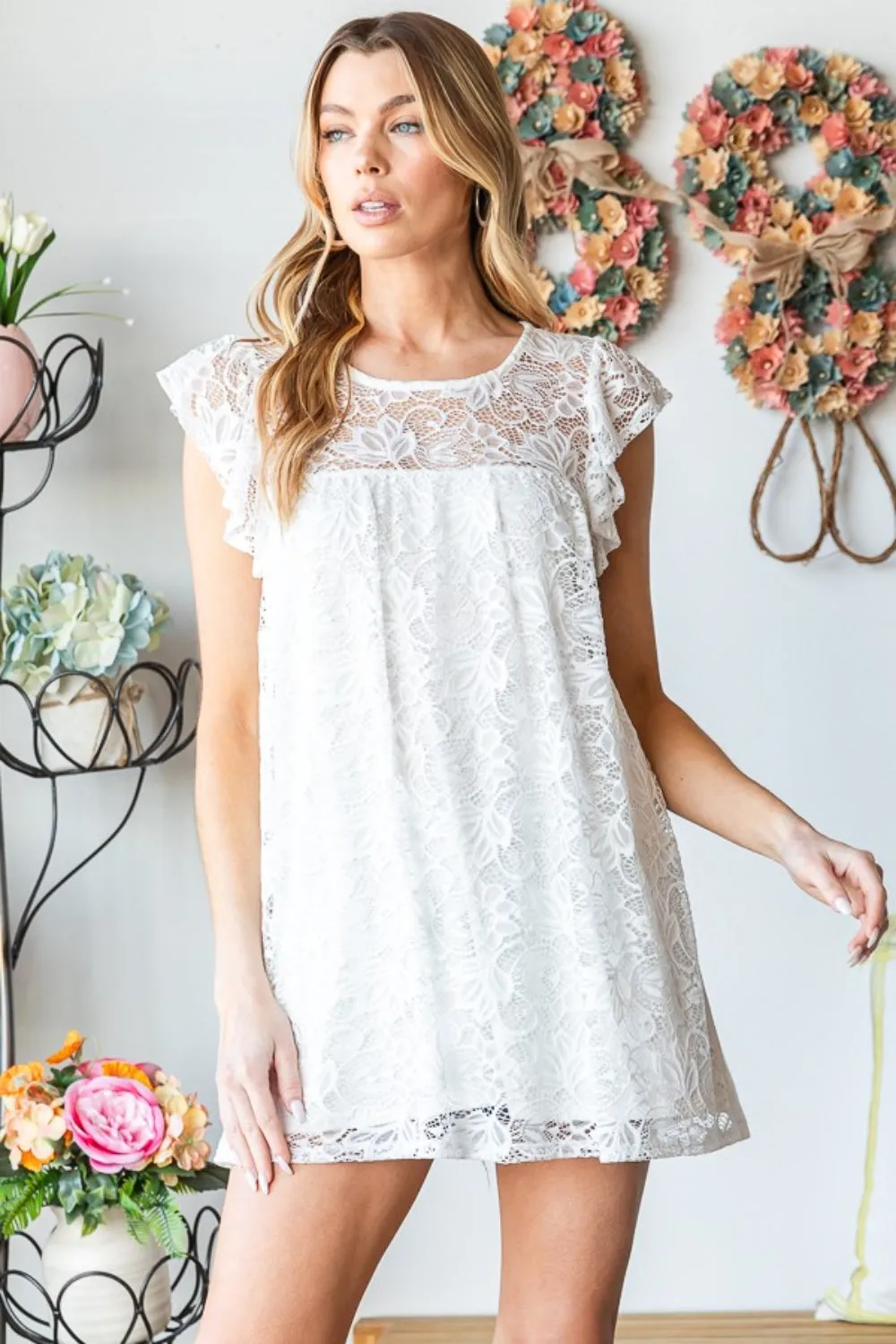 Heimish Full Size Round Neck Cap Sleeve Lace Top sold by Charming Charlie product image thumbnail 3