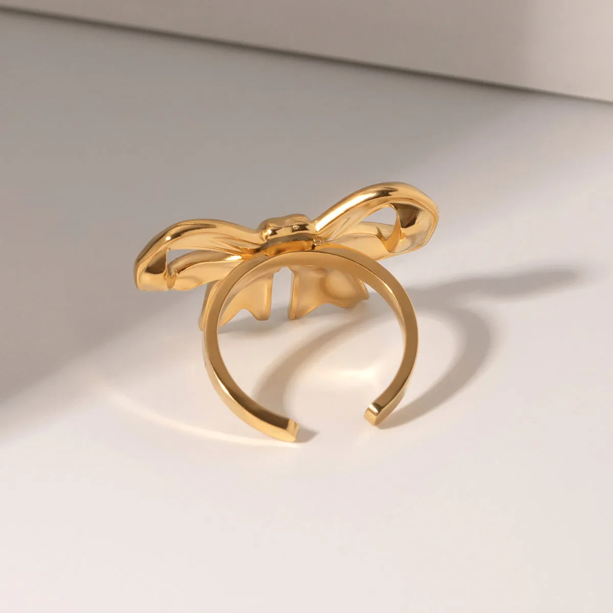 18K Gold-Plated Stainless Steel Bow Ring sold by Charming Charlie product image thumbnail 3