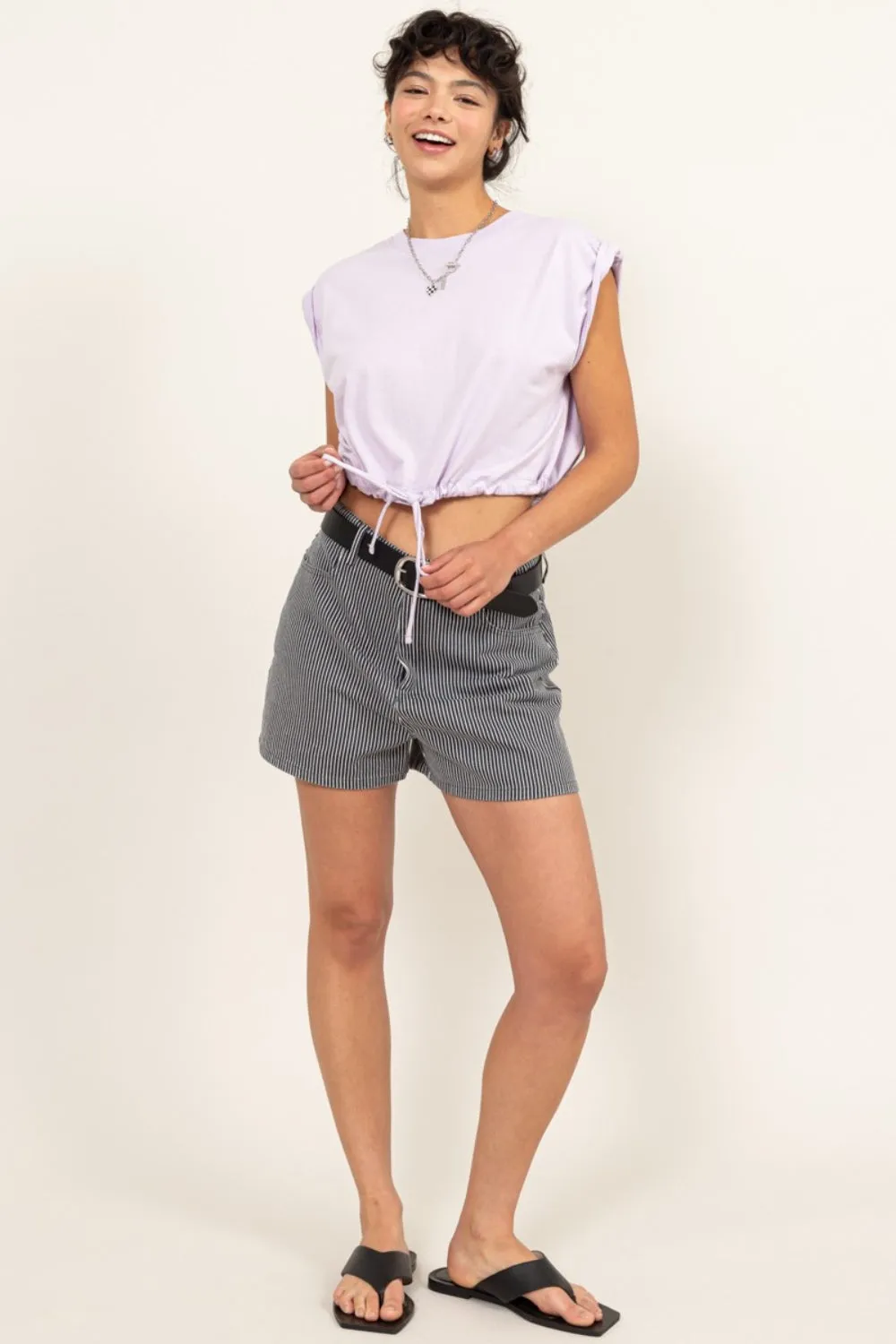 HYFVE Drawstring Hem Crop Top sold by Charming Charlie product image thumbnail 4