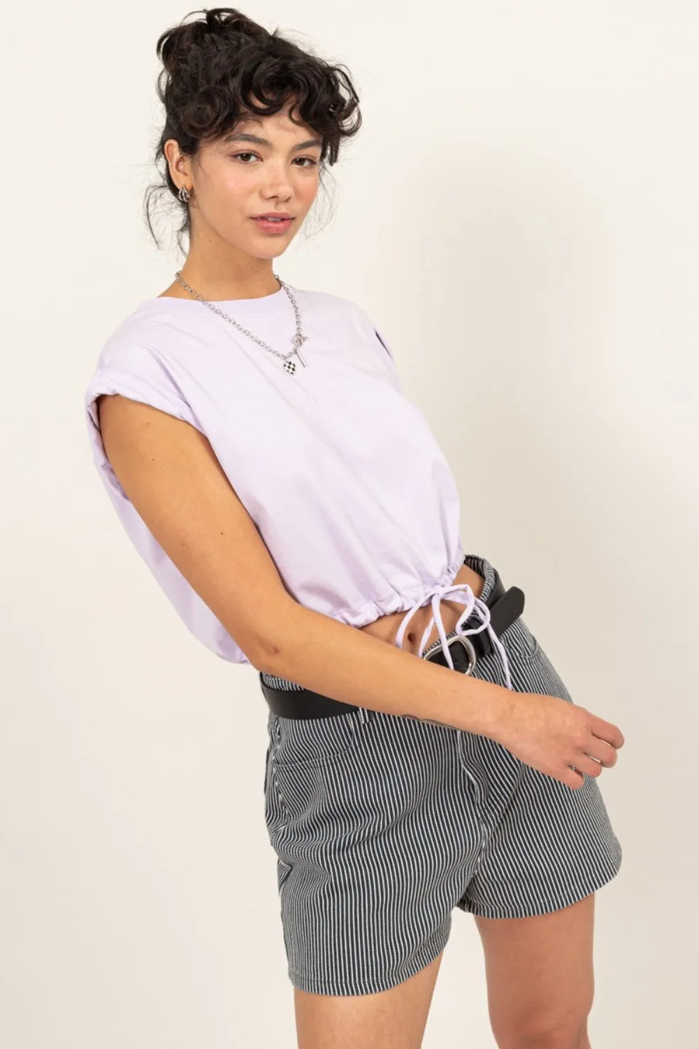 HYFVE Drawstring Hem Crop Top sold by Charming Charlie product image thumbnail 3