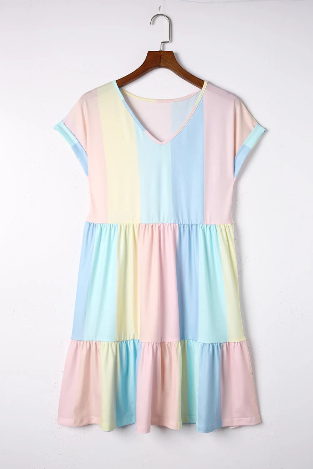 Color Block V-Neck Short Sleeve Mini Dress sold by Charming Charlie product image thumbnail 3