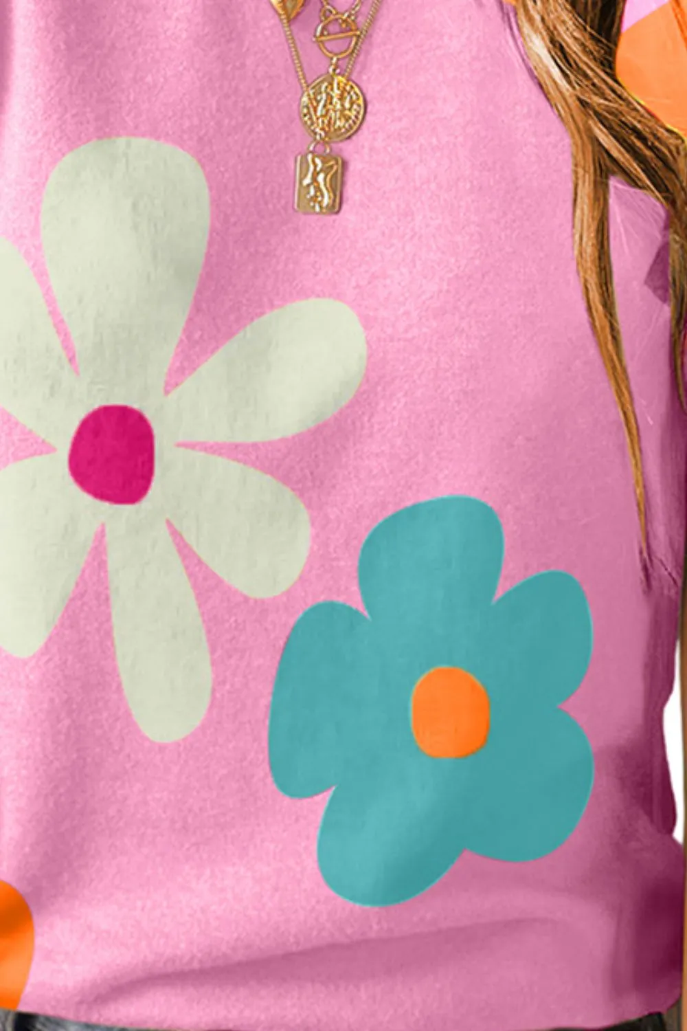 Flower Round Neck Short Sleeve Blouse sold by Charming Charlie product image thumbnail 3