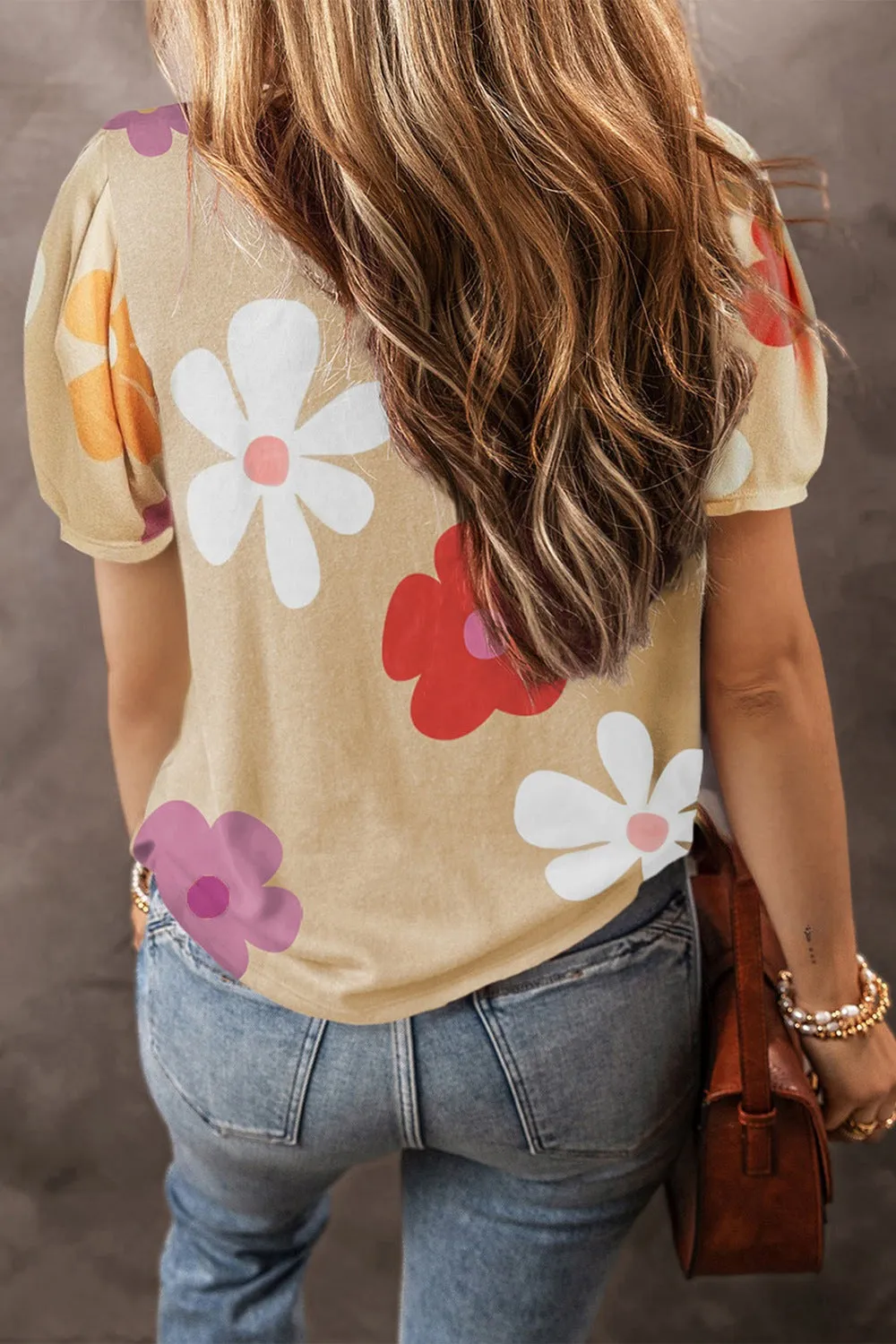 Flower Round Neck Short Sleeve Blouse sold by Charming Charlie product image thumbnail 5