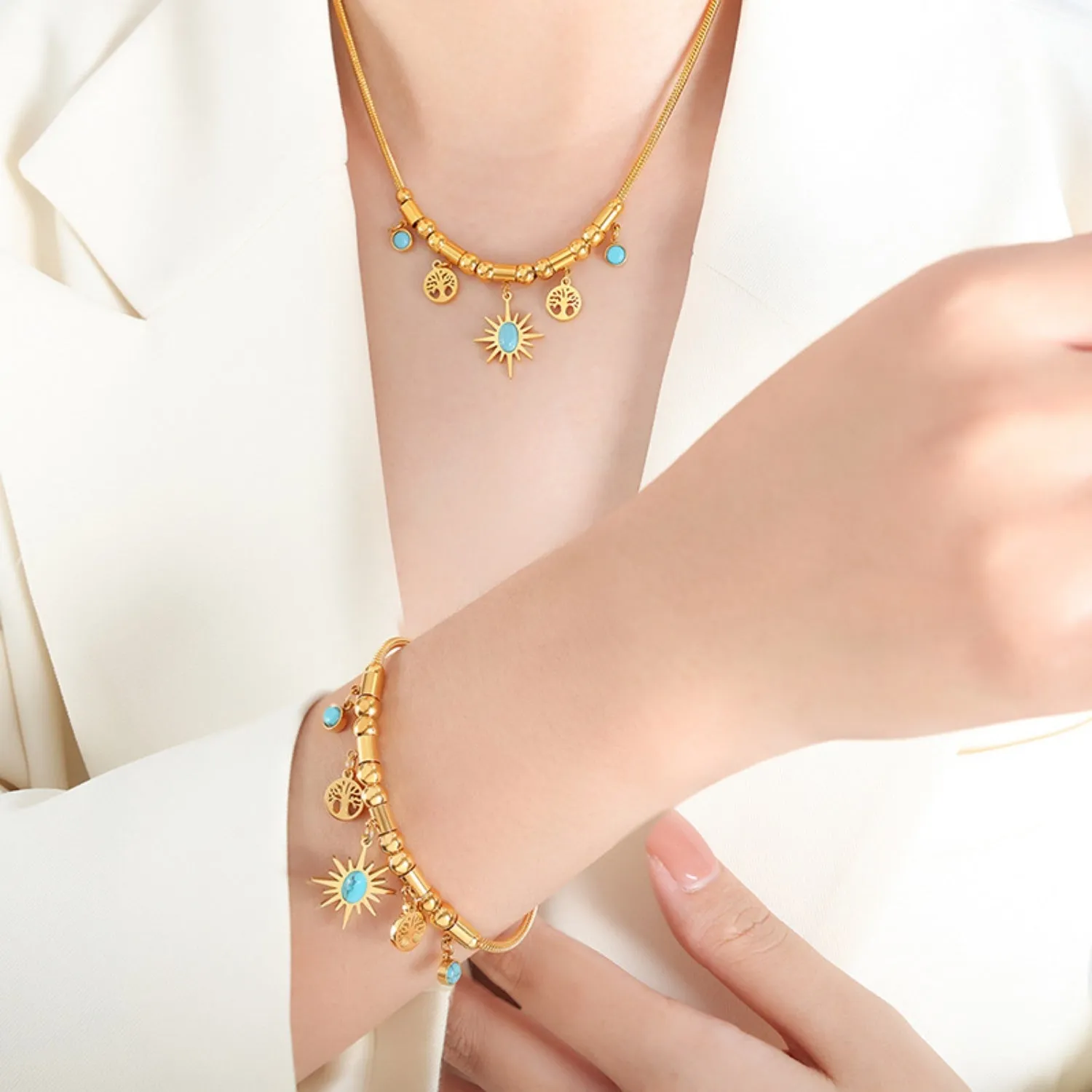 Gold-Plated Titanium Steel Charm Bracelet sold by Charming Charlie product image thumbnail 5