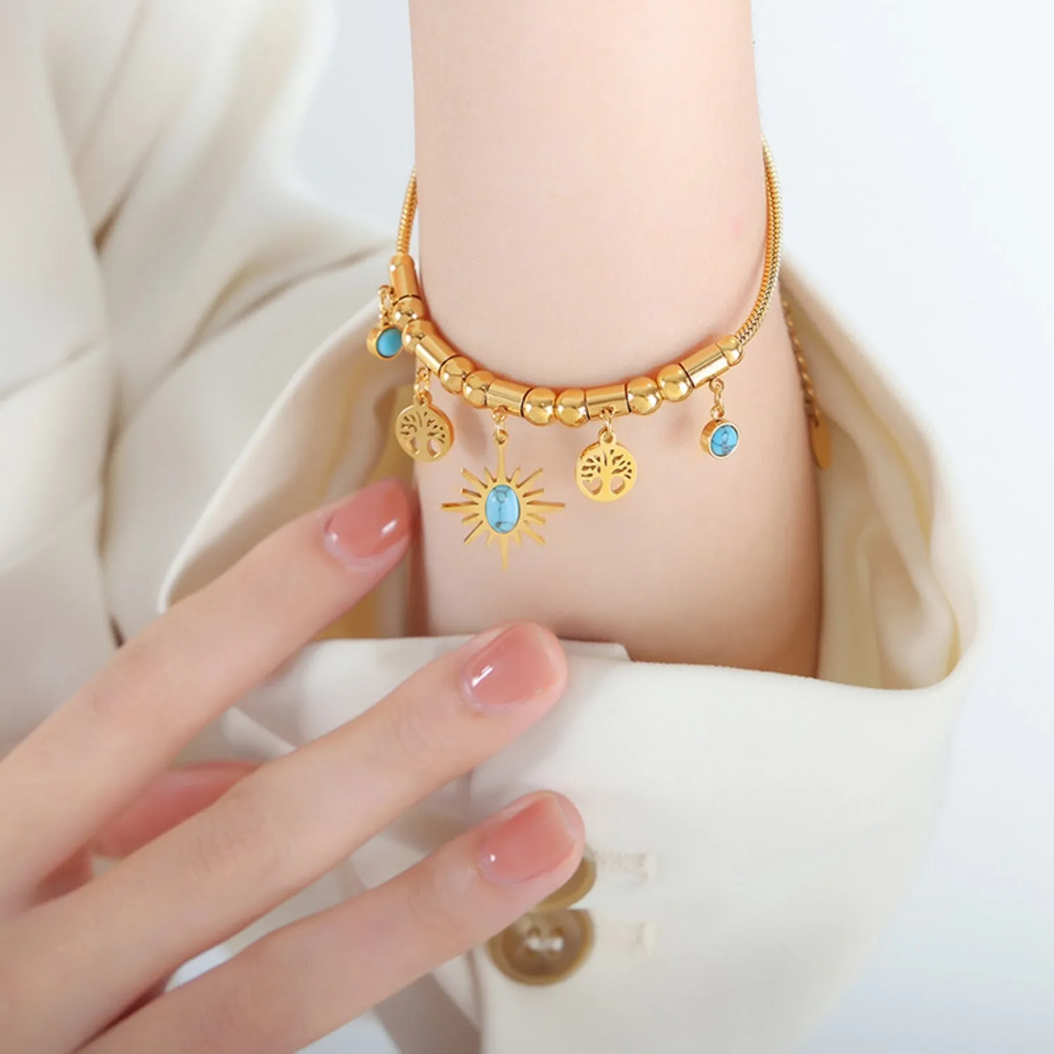 Gold-Plated Titanium Steel Charm Bracelet sold by Charming Charlie product image thumbnail 2