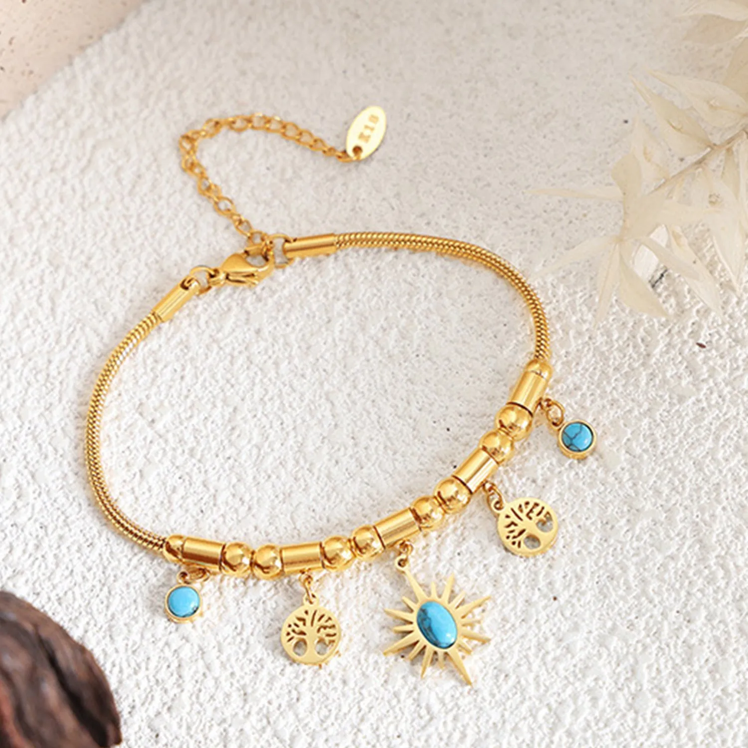 Gold-Plated Titanium Steel Charm Bracelet sold by Charming Charlie product image thumbnail 3