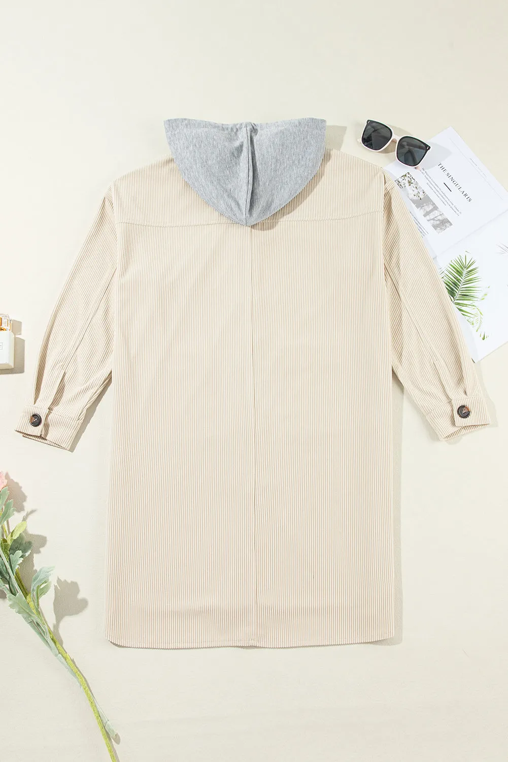 Drawstring Dropped Shoulder Long Sleeve Longline Jacket sold by Charming Charlie product image thumbnail 3