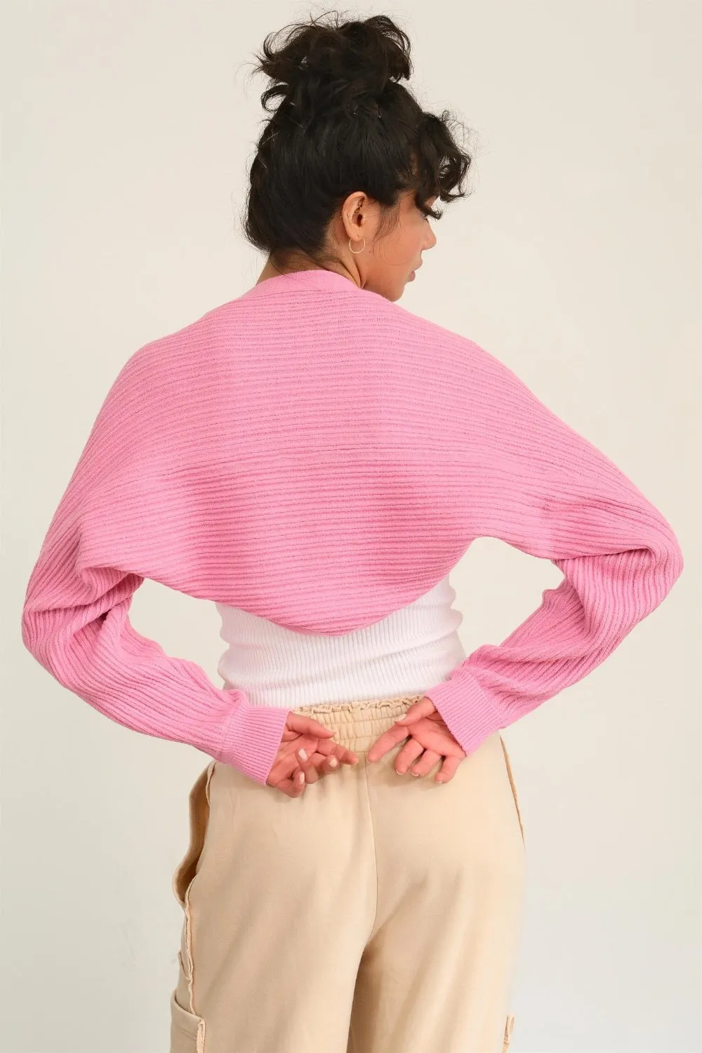 HYFVE Ribbed Knit Bolero Cardigan sold by Charming Charlie product image thumbnail 2