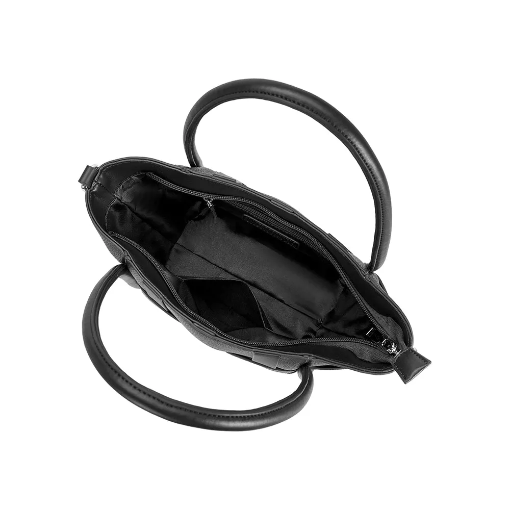 Lanie Black Recycled Vegan Woven Tote sold by Charming Charlie product image thumbnail 4