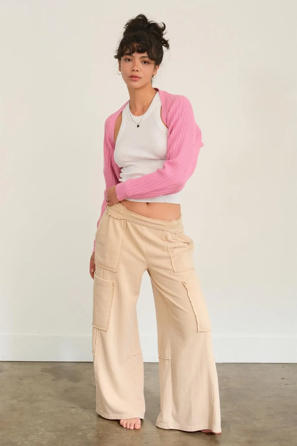 HYFVE Ribbed Knit Bolero Cardigan sold by Charming Charlie product image thumbnail 4