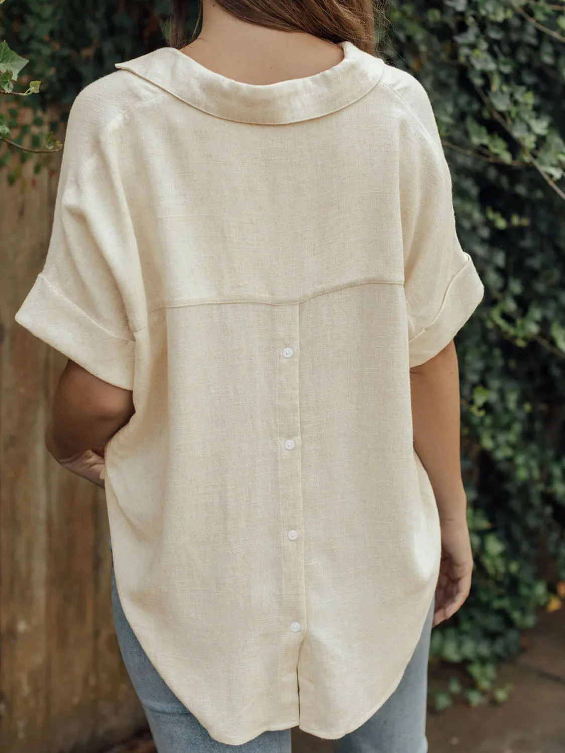 Johnny Collar Half Sleeve Blouse sold by Charming Charlie product image thumbnail 2
