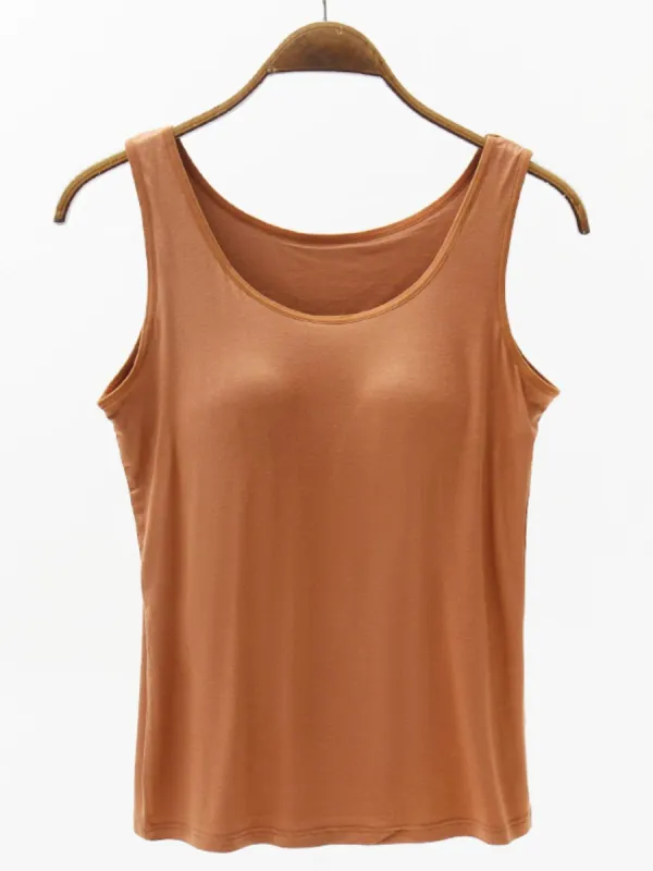 Full Size Wide Strap Modal Tank with Bra sold by Charming Charlie