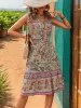 Printed Tie Neck Sleeveless Dress sold by Charming Charlie