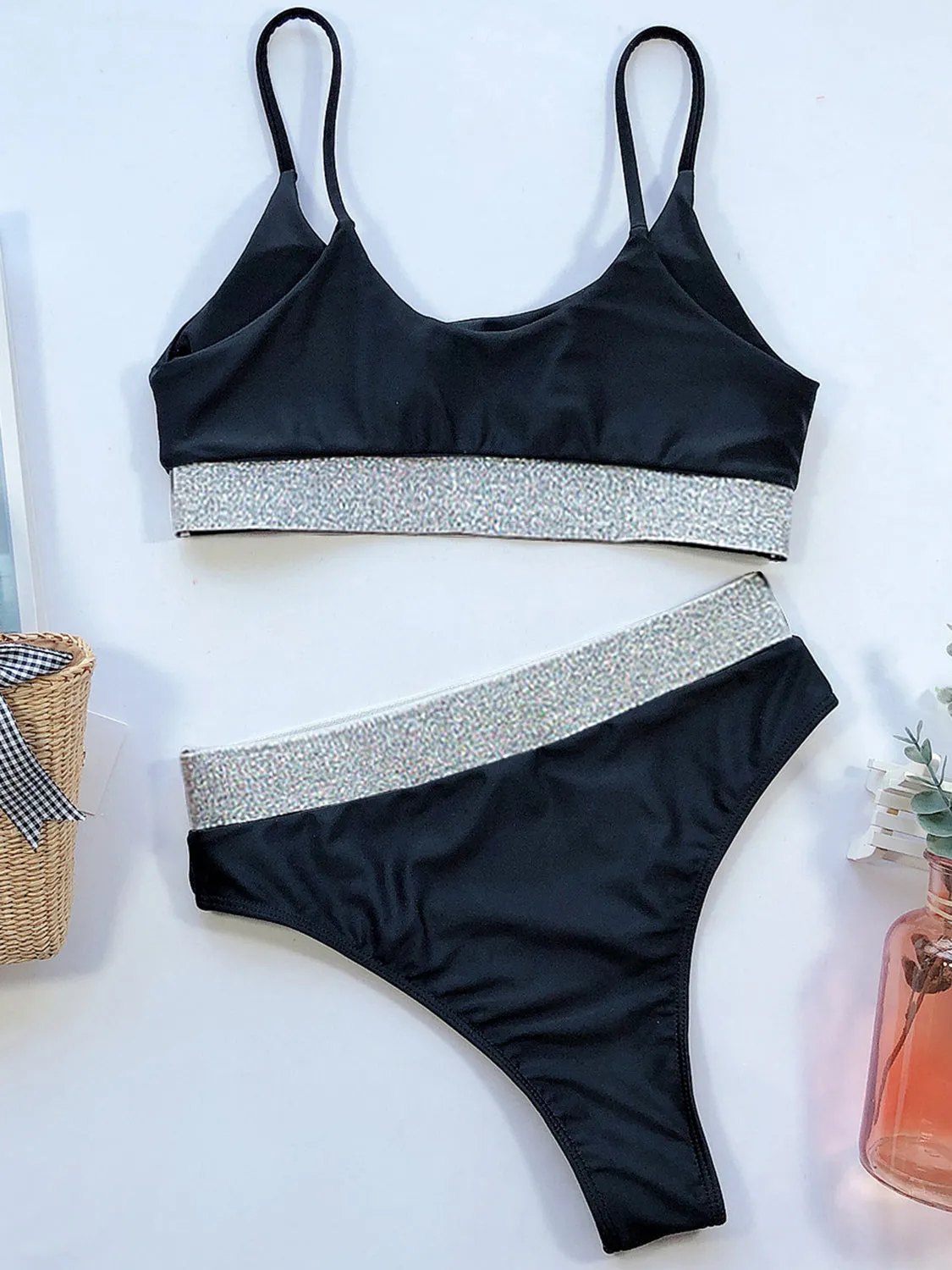 Scoop Neck Spaghetti Strap Two-Piece Swim Set sold by Charming Charlie product image thumbnail 3