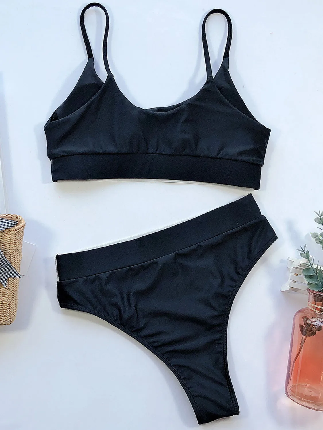 Scoop Neck Spaghetti Strap Two-Piece Swim Set sold by Charming Charlie product image thumbnail 4