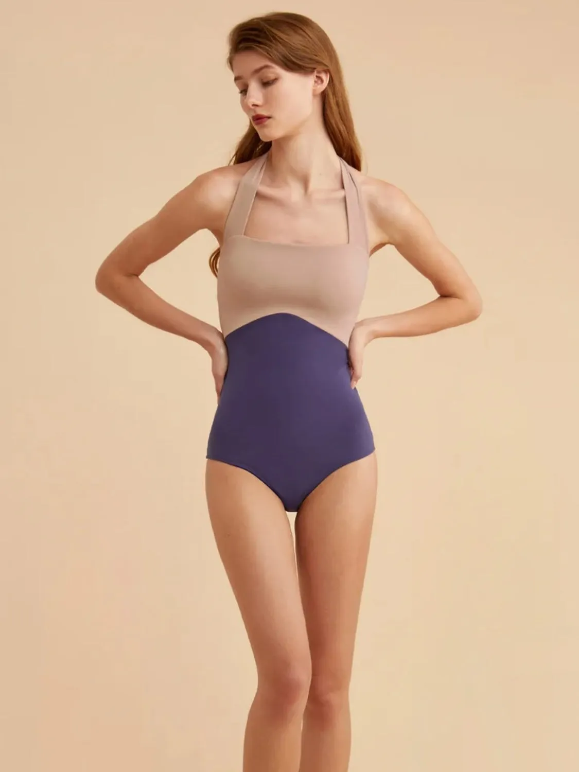Contrast Halter Neck One-Piece Swimwear sold by Charming Charlie product image thumbnail 4