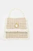 Fame Pearly Trim Woven Handbag sold by Charming Charlie