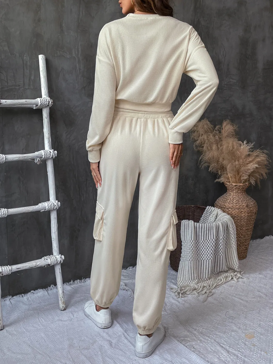 Round Neck Long Sleeve Top and Pants Set sold by Charming Charlie product image thumbnail 2