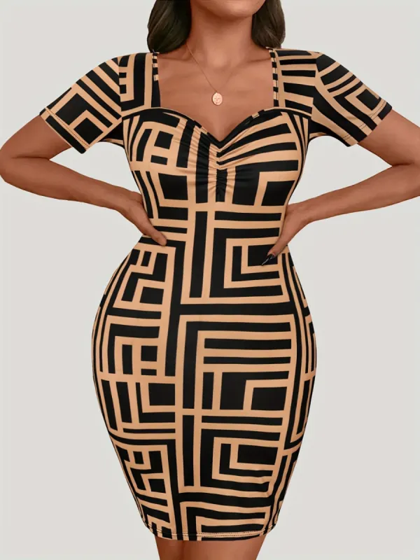 Plus Size Sweetheart Neck Short Sleeve Mini Dress sold by Charming Charlie