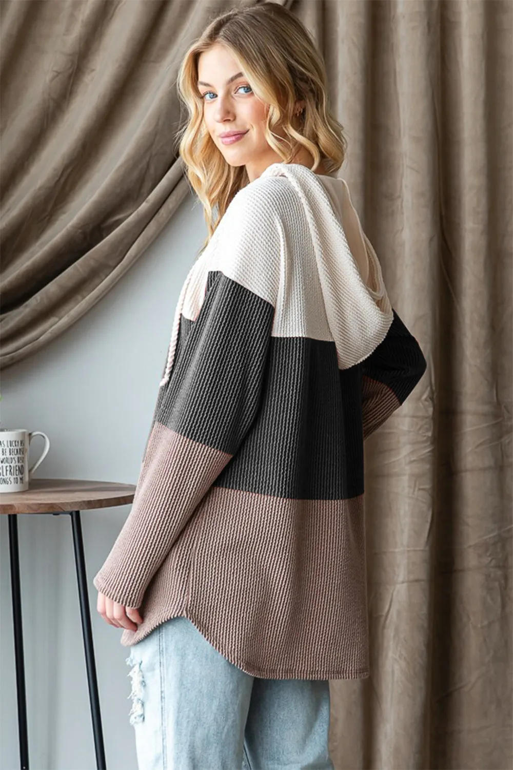 Heimish Color Block Long Sleeve Hoodie sold by Charming Charlie product image thumbnail 2