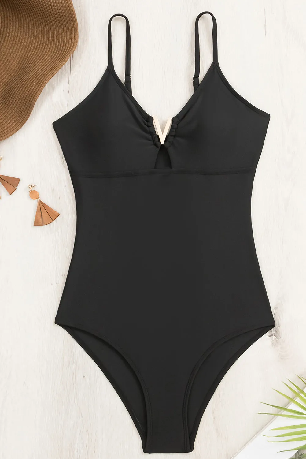 Cutout Spaghetti Strap One-Piece Swimwear sold by Charming Charlie product image thumbnail 4