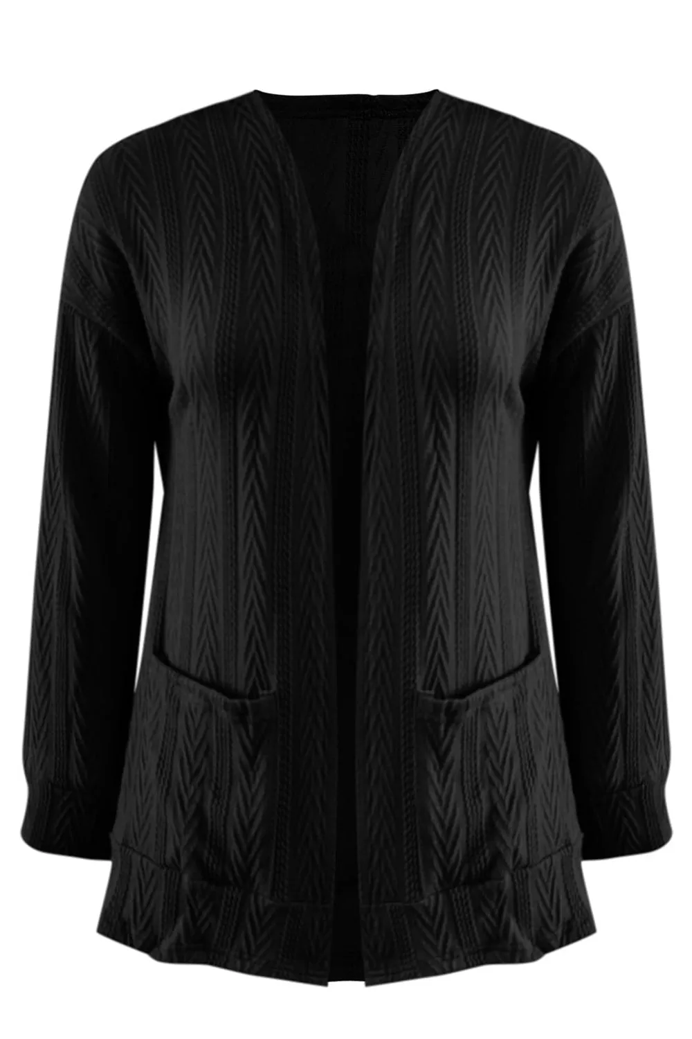 Full Size Textured Open Front Long Sleeve Cardigan sold by Charming Charlie product image thumbnail 5