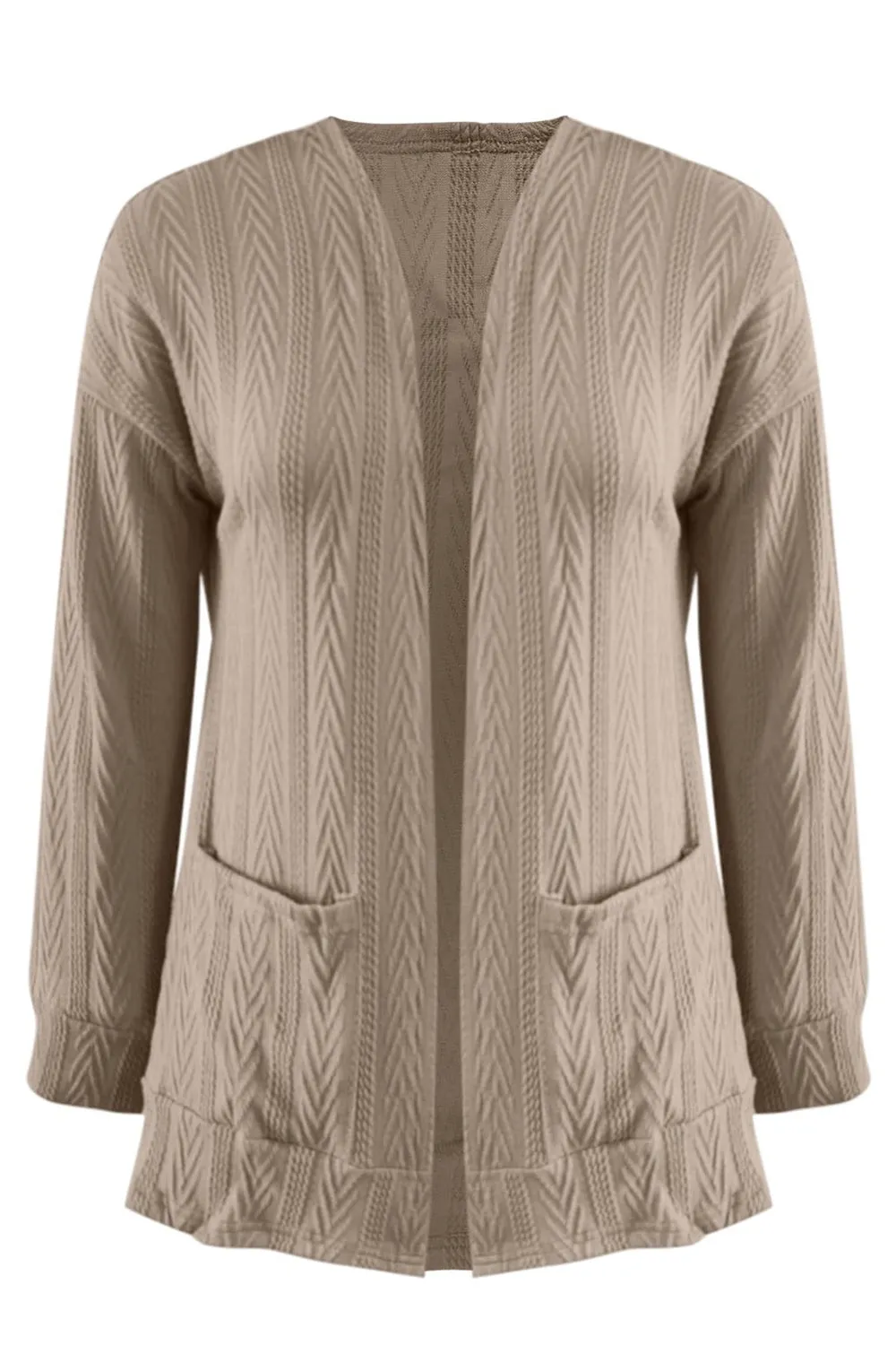 Full Size Textured Open Front Long Sleeve Cardigan sold by Charming Charlie product image thumbnail 2