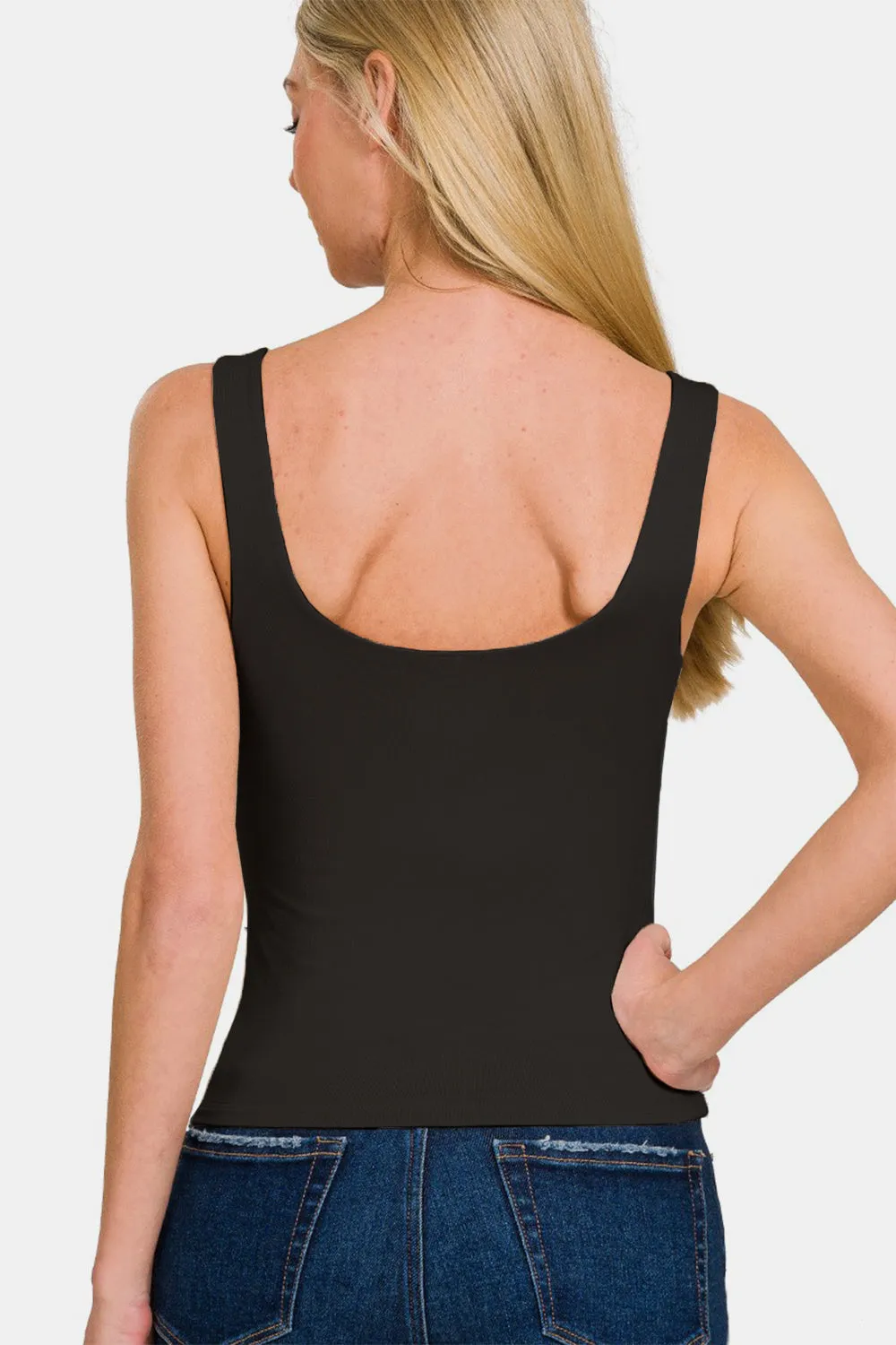 Zenana Double Layer Round Neck Tank sold by Charming Charlie product image thumbnail 2
