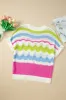 Openwork Color Block Round Neck Knit Top sold by Charming Charlie