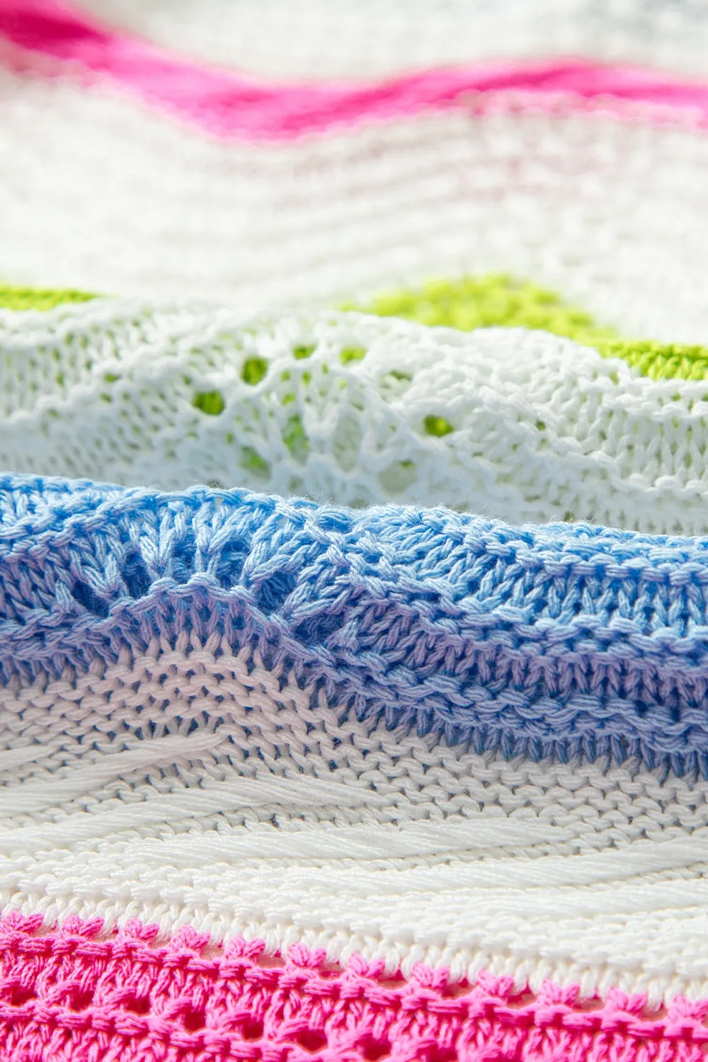 Openwork Color Block Round Neck Knit Top sold by Charming Charlie product image thumbnail 3