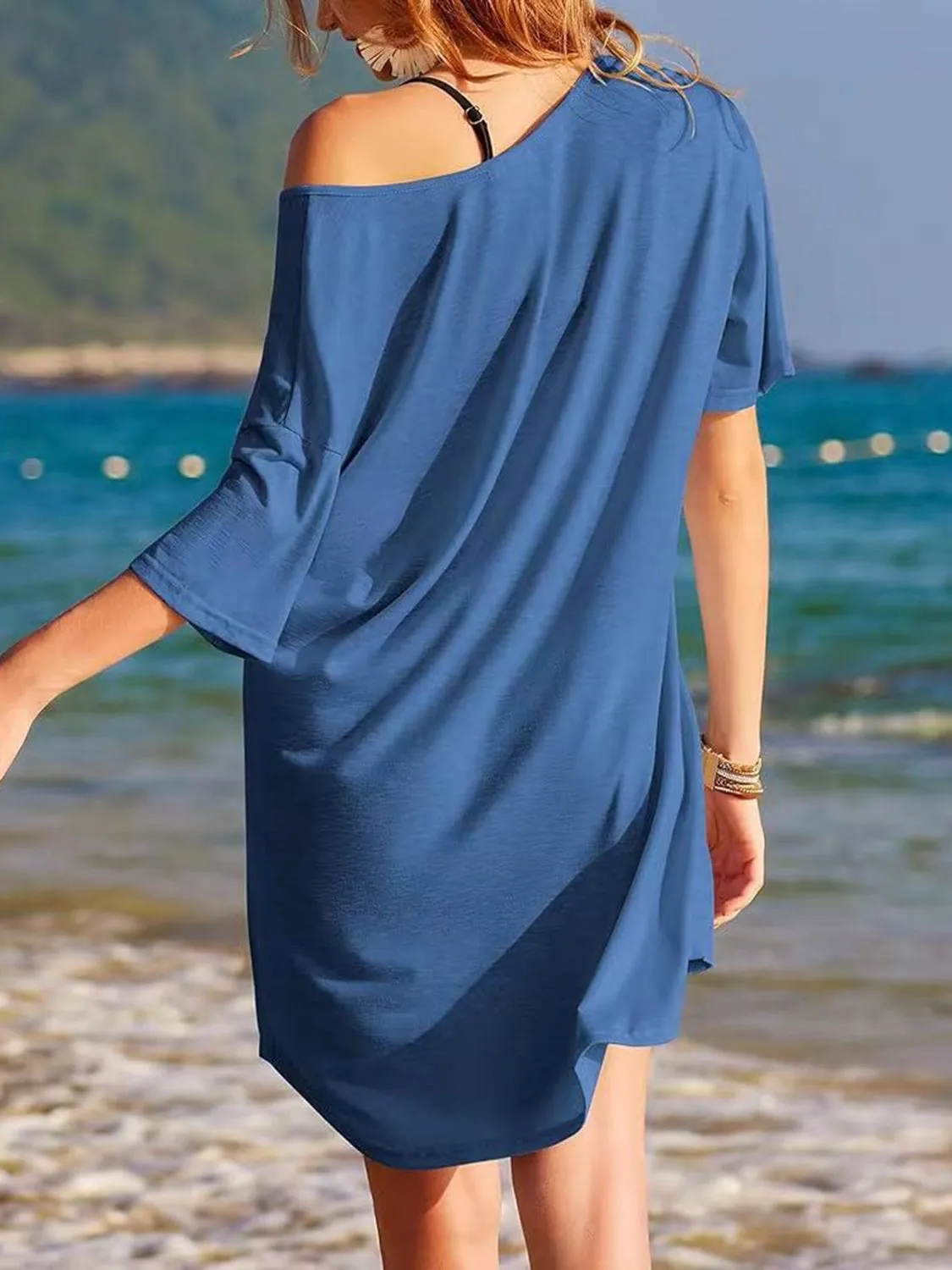 Pocketed V-Neck Short Sleeve Tee Dress sold by Charming Charlie product image thumbnail 3