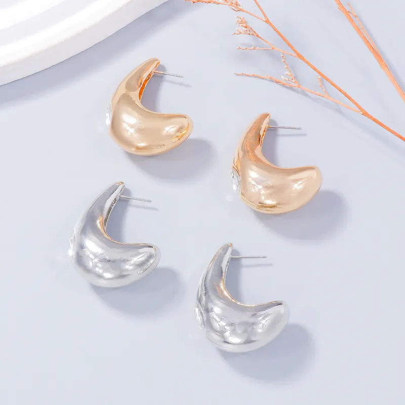 Alloy Rhinestone C-Hoop Earrings sold by Charming Charlie