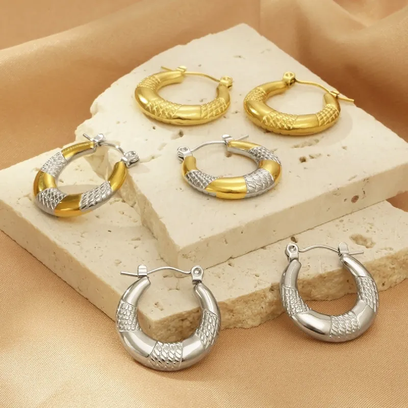 Titanium Steel Hoop Earrings sold by Charming Charlie