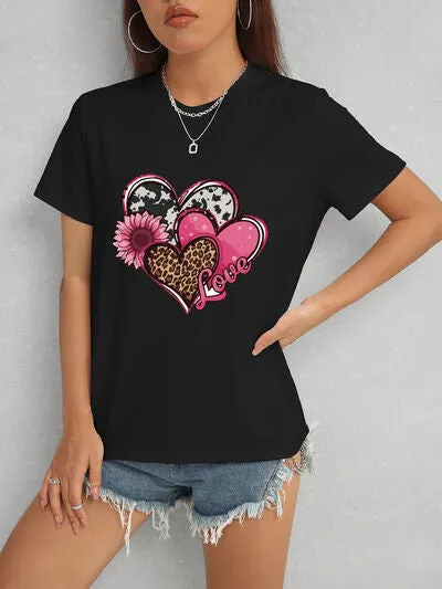 Heart Round Neck Short Sleeve T-Shirt sold by Charming Charlie product image thumbnail 5