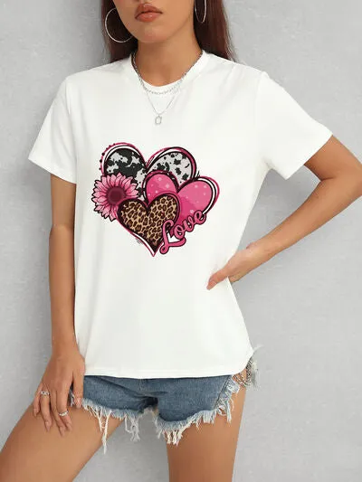 Heart Round Neck Short Sleeve T-Shirt sold by Charming Charlie product image thumbnail 2