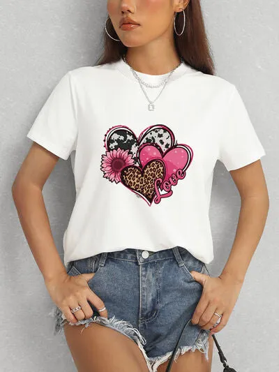Heart Round Neck Short Sleeve T-Shirt sold by Charming Charlie product image thumbnail 3