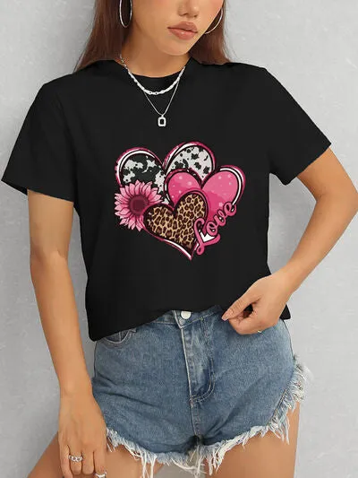 Heart Round Neck Short Sleeve T-Shirt sold by Charming Charlie product image thumbnail 4